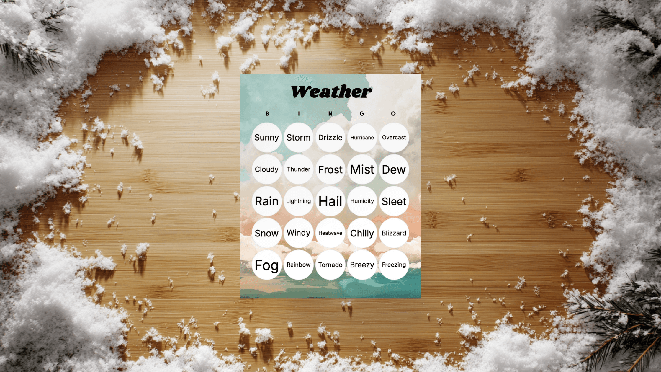 weather bingo card
