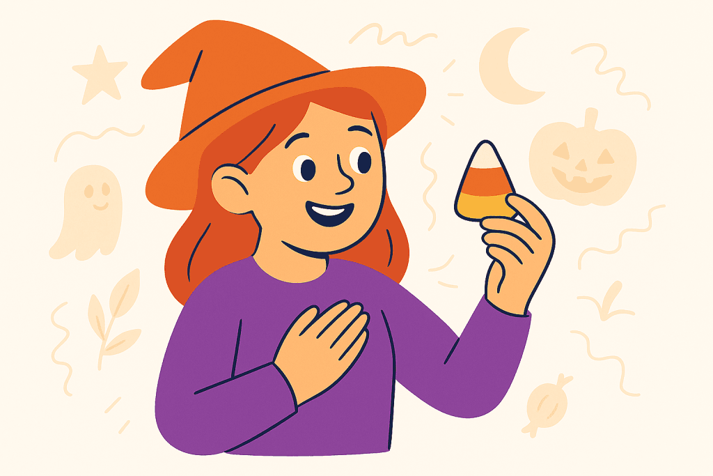 character with candy corn