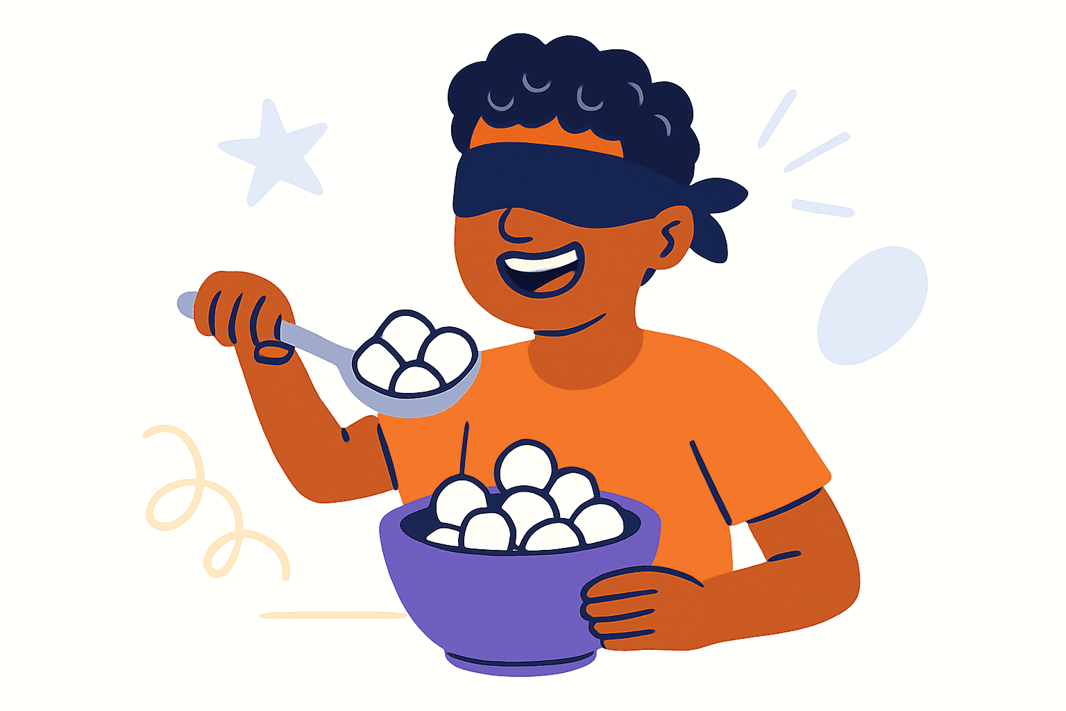 spooning marshmallows